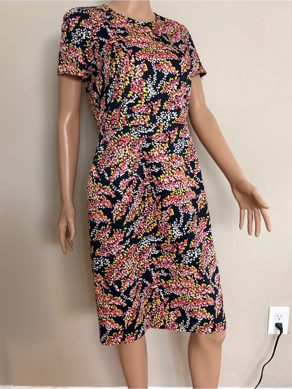 LK BENNETT London Multicolor GABRIEL BLUE Print SHORT Sleeved DRESS  8